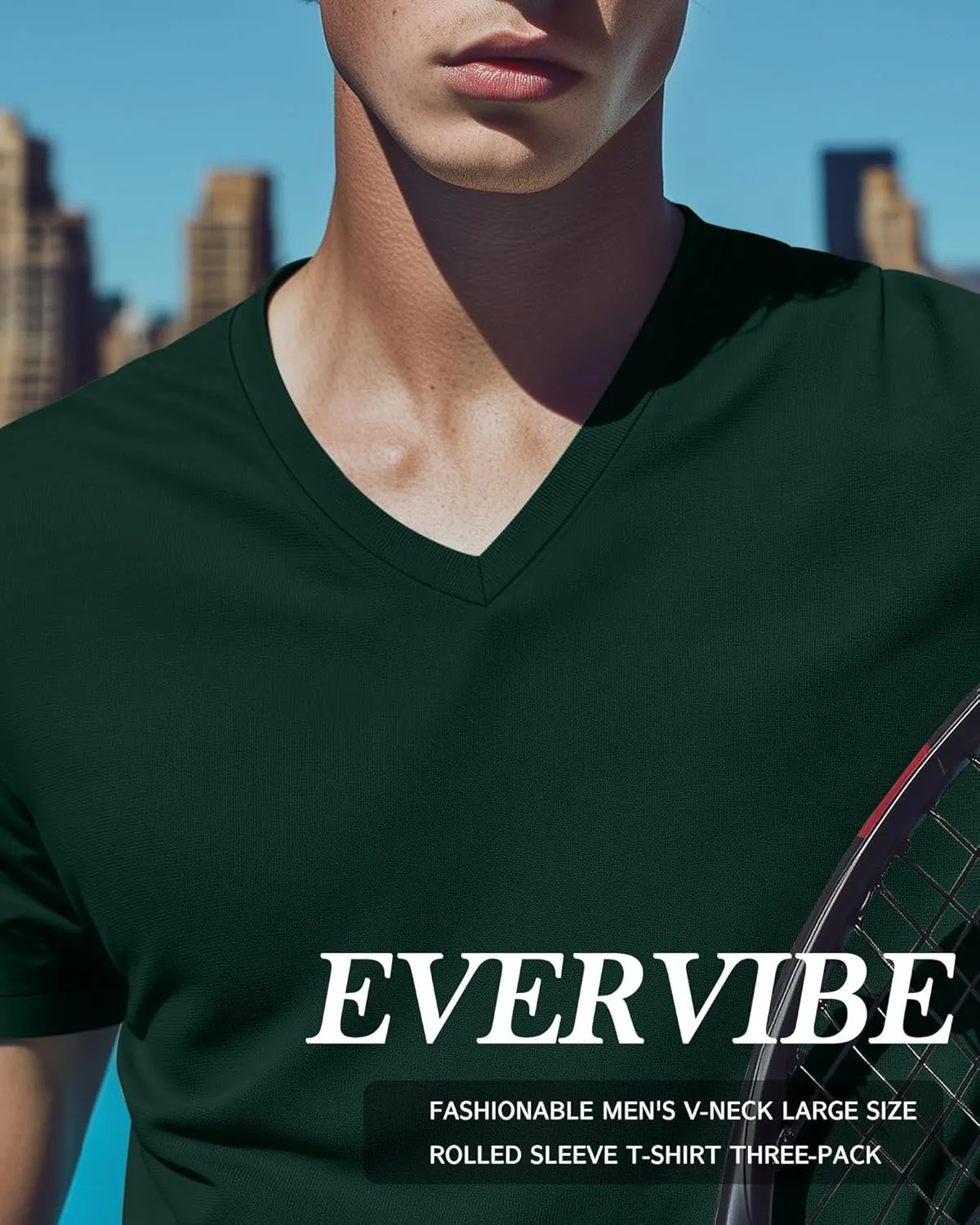 3 Pack Big and Tall Cotton T-Shirts for Men, Short Sleeve V Neck Oversized Tops Casual Summer Basic Plus Size Tees