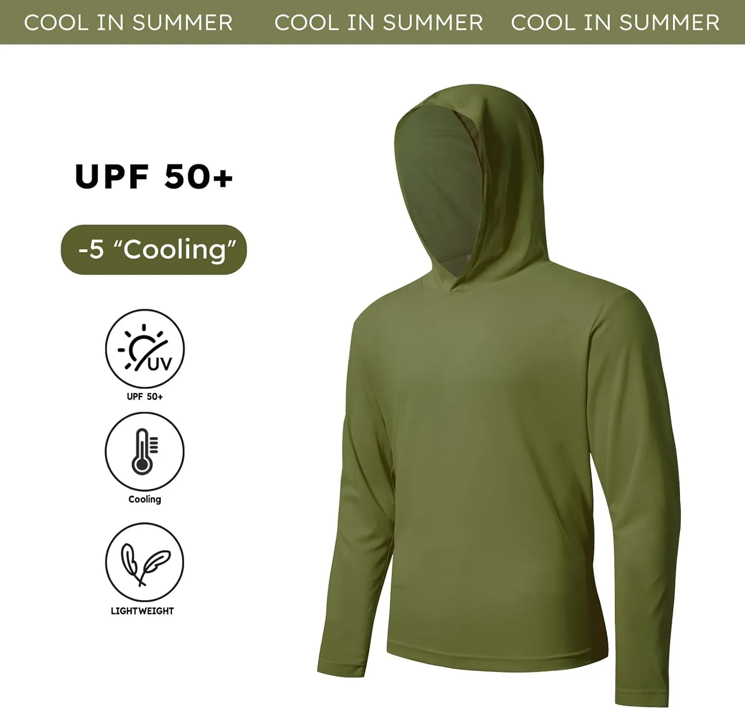 3 Pack Men's UPF 50  Sun Protection Hoodie Shirts Long Sleeve Shirts Quick Dry Lightweight for Running Workout Hiking Fishing