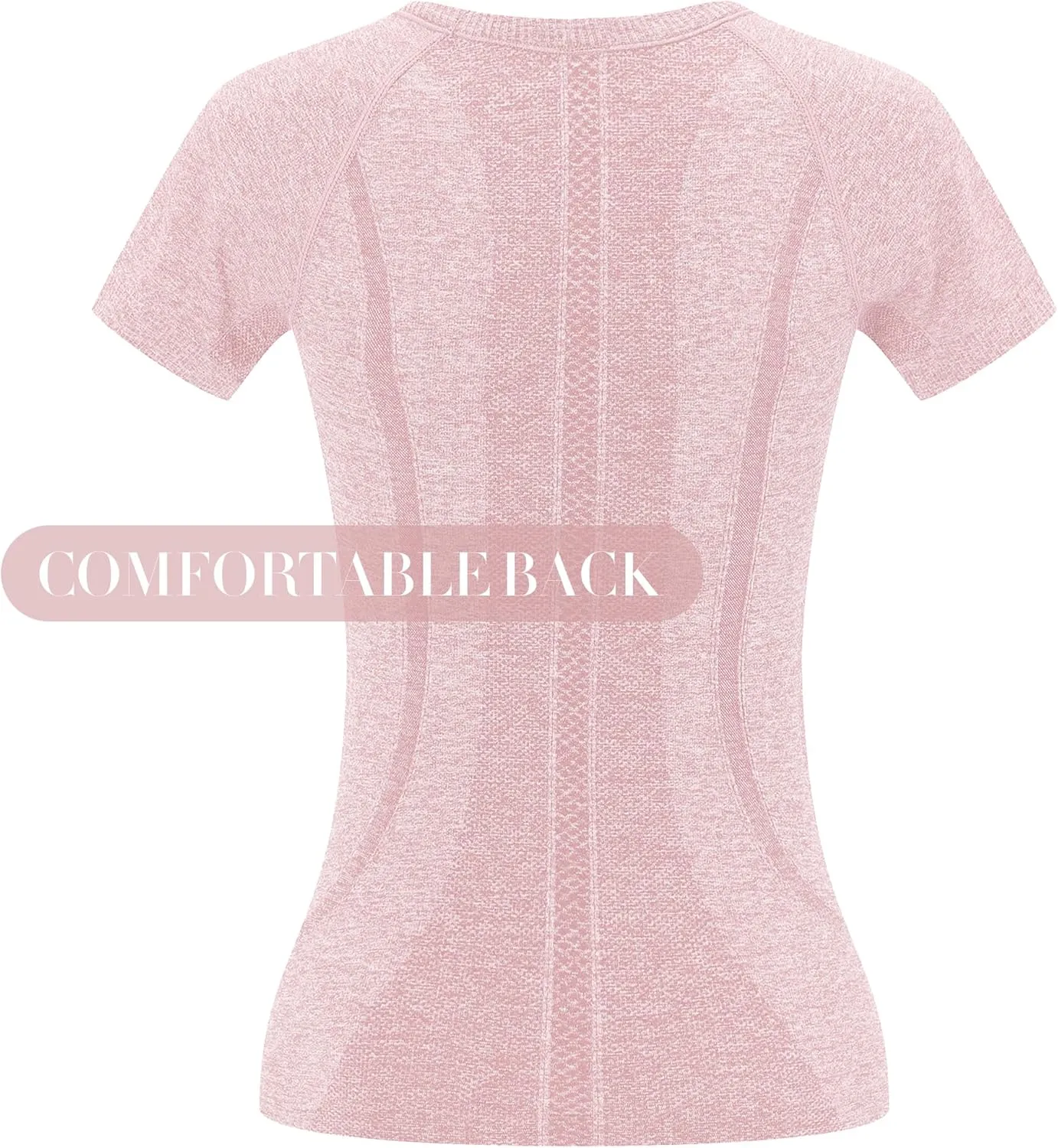 3 Pack Seamless Workout Shirts for Women - Moisture Wicking Quick-Dry Active Athletic Women's Gym Performance T Shirts