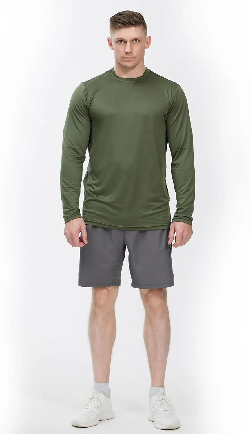4 Pack Long Sleeve Shirts for Men Dry-Fit Moisture Wicking T-Shirts for Fishing Hiking Workout Gym