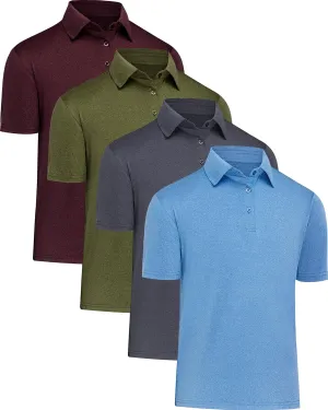 4/5 Pack Mens Polo Shirts Short Sleeve Quick Dry Moisture Wicking Casual Golf T Shirts for Men