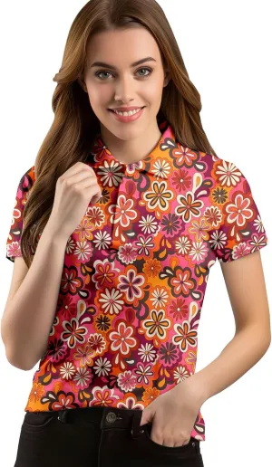 80s 90s Funny Golf Shirts for Women Quick Dry Golf Outfits Athletic Golf Top Printed Golf Tennis Shirts
