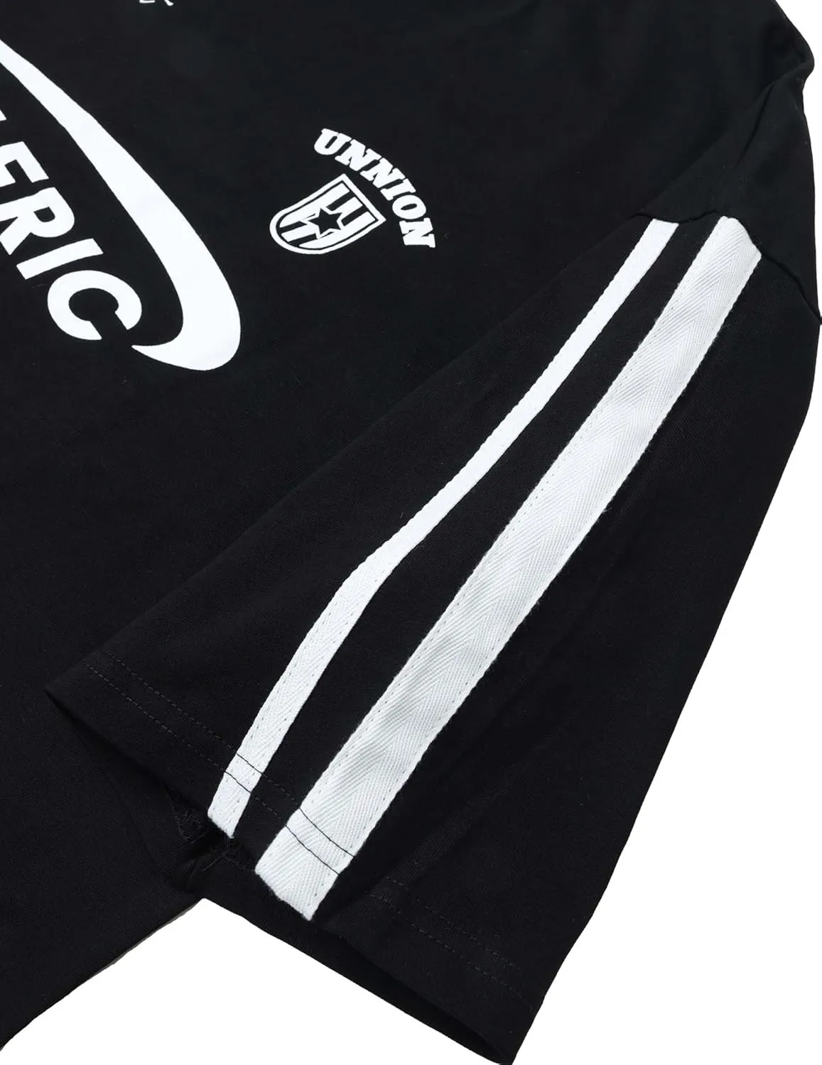 Aelfric Eden Graphic Tees Y2k Women Oversized T Shirts Striped Patchwork Crewneck Unisex Streetwear Tops