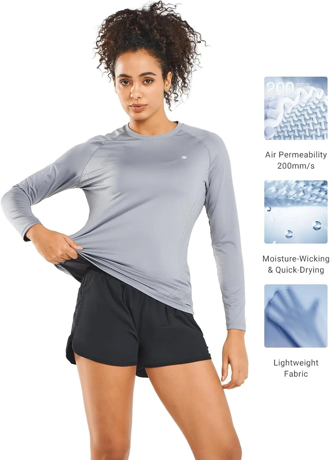 ALLZERO Rash Guard for Women UPF 50  Long Sleeve Sun Shirts Quick Dry SPF Shirts for Workout Hiking Fishing