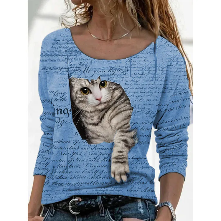 Animal T-Shirt Bottoming Shirt Wholesale Women Clothing