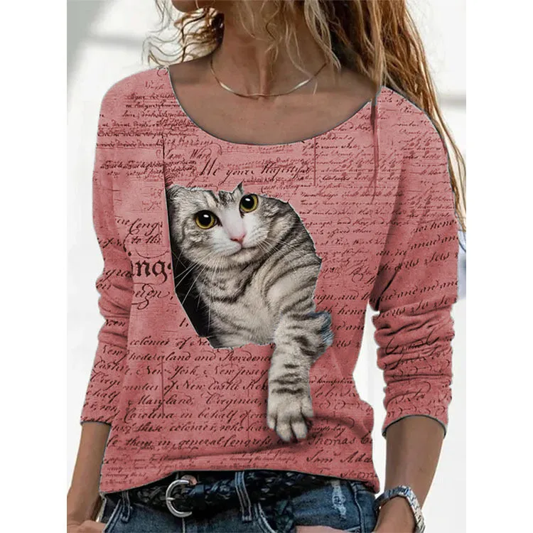 Animal T-Shirt Bottoming Shirt Wholesale Women Clothing