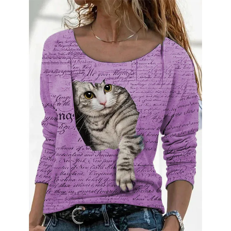 Animal T-Shirt Bottoming Shirt Wholesale Women Clothing