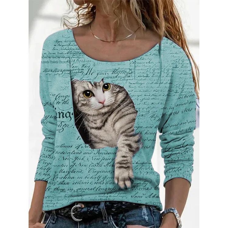 Animal T-Shirt Bottoming Shirt Wholesale Women Clothing
