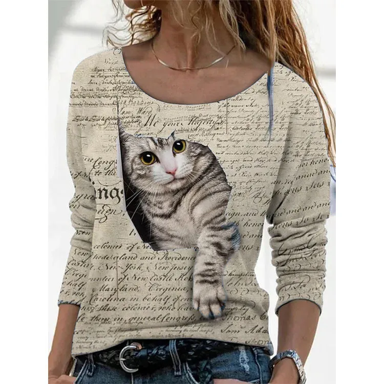 Animal T-Shirt Bottoming Shirt Wholesale Women Clothing