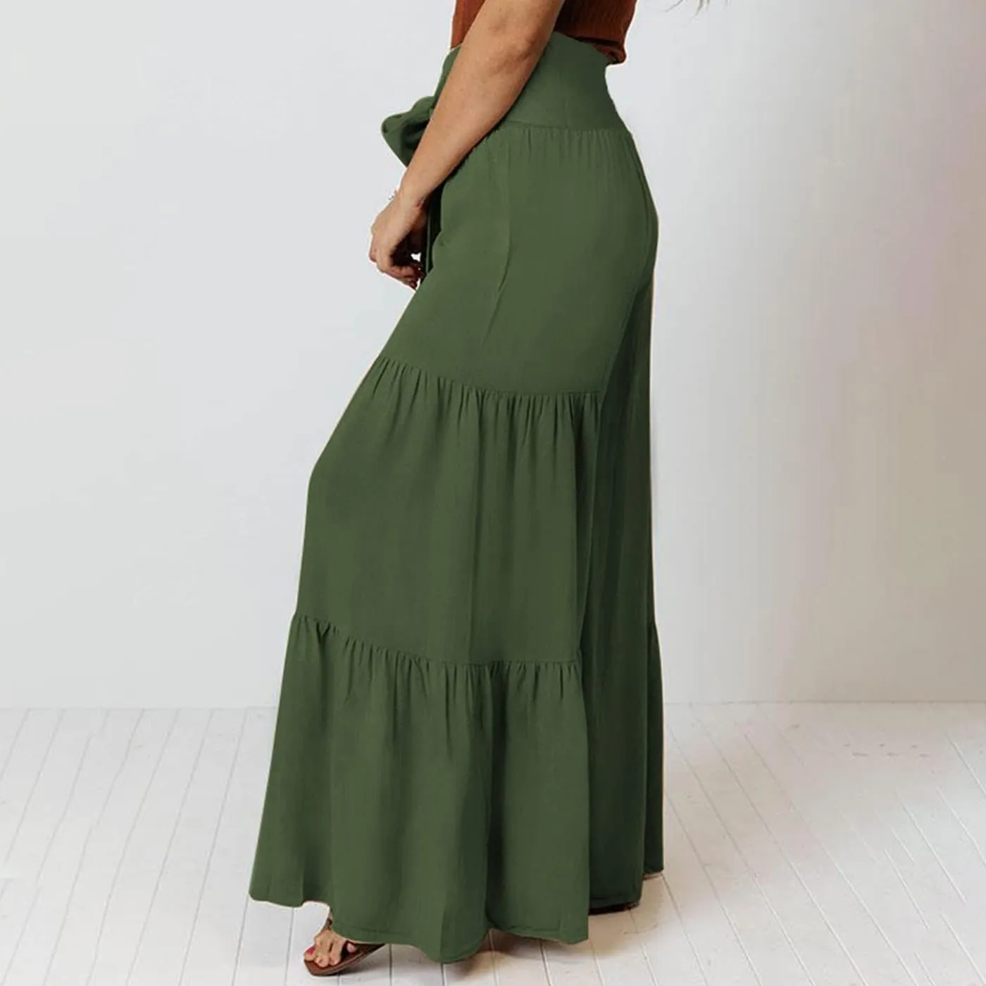 Arssm Women Wide Leg Pants High Waist Dressy Bow Tie Pant Work Business Casual Trousers