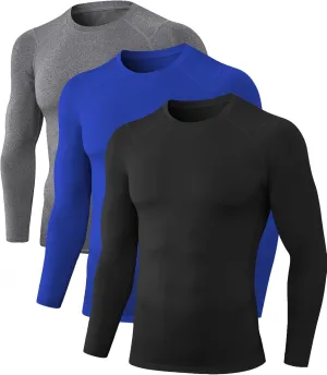 Athletic Compression Shirt Cool Dry Compression Shirts for Men Long Sleeve Baselayer Tops Running Workout T Shirts Gym Top