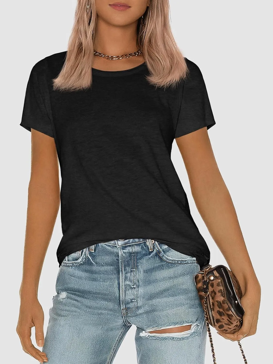 ATHMILE Womens T Shirt Summer Tops Short Sleeve Fashion Basic Casual Oversized Beach Vacation Clothes 2025 Trendy