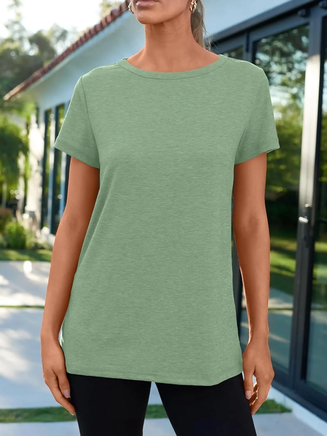 AUTOMET Summer Tops Women Spring Short Sleeve Shirts Beach Vacation Outfits Plus Size Workout Tshirts Casual Clothes 2025