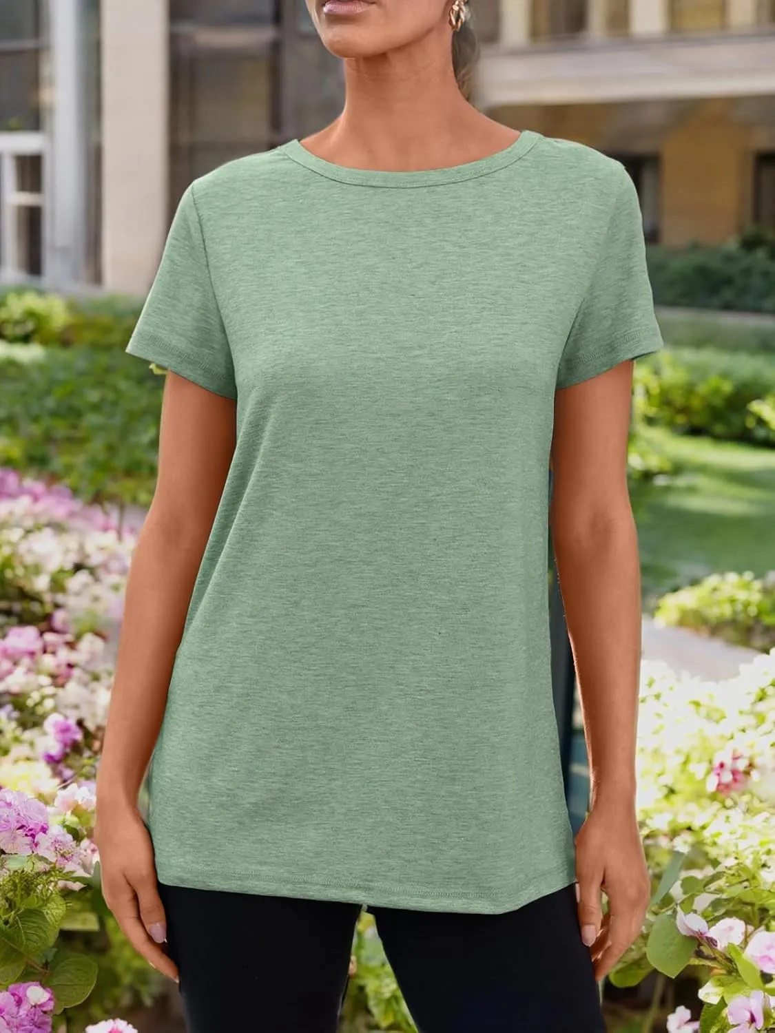 AUTOMET Summer Tops Women Spring Short Sleeve Shirts Beach Vacation Outfits Plus Size Workout Tshirts Casual Clothes 2025