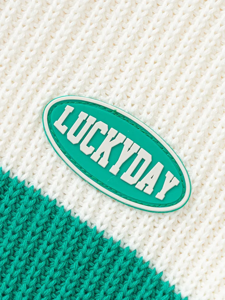 Balabala Kids Unisex Green White Hue Sweater