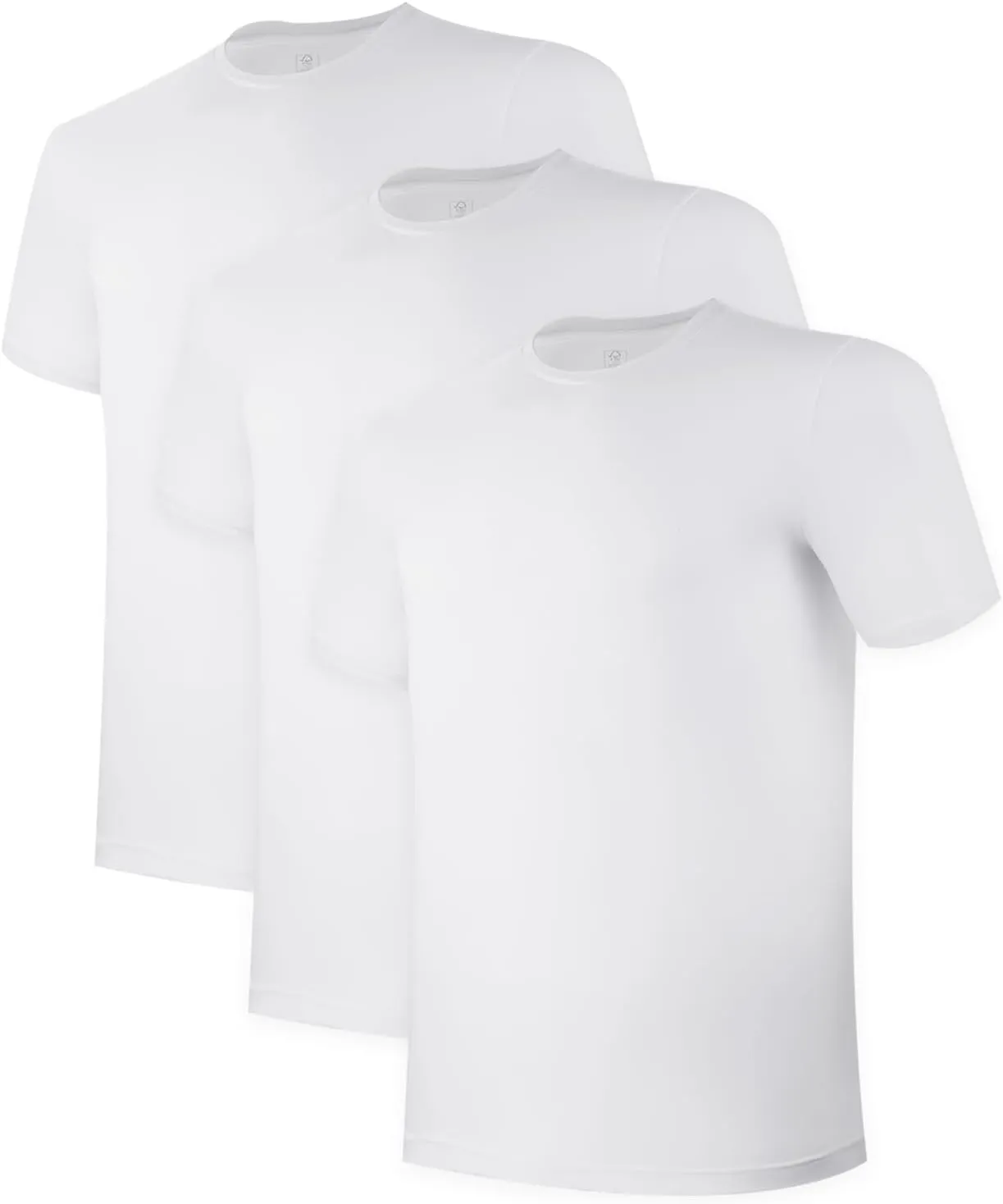 BAMBOO COOL Men's Undershirt Moisture-Wicking T-Shirts Stretch Crewneck Soft Tees for Men,3 Pack