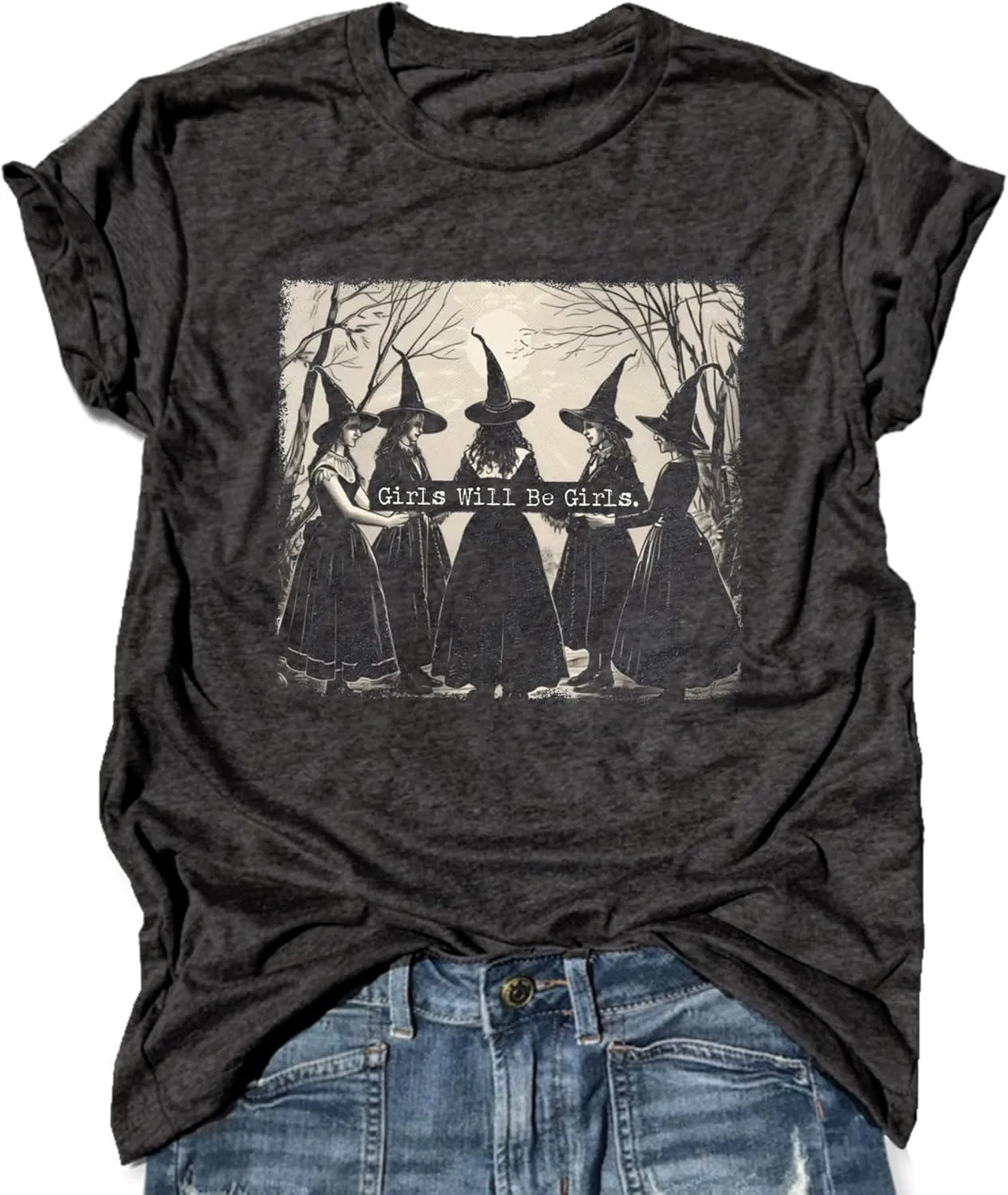 Basic Witch Halloween T Shirt Women Vintage Graphic Coffee Tees Shirt Short Sleeve Casual Funny Halloween Party Shirts