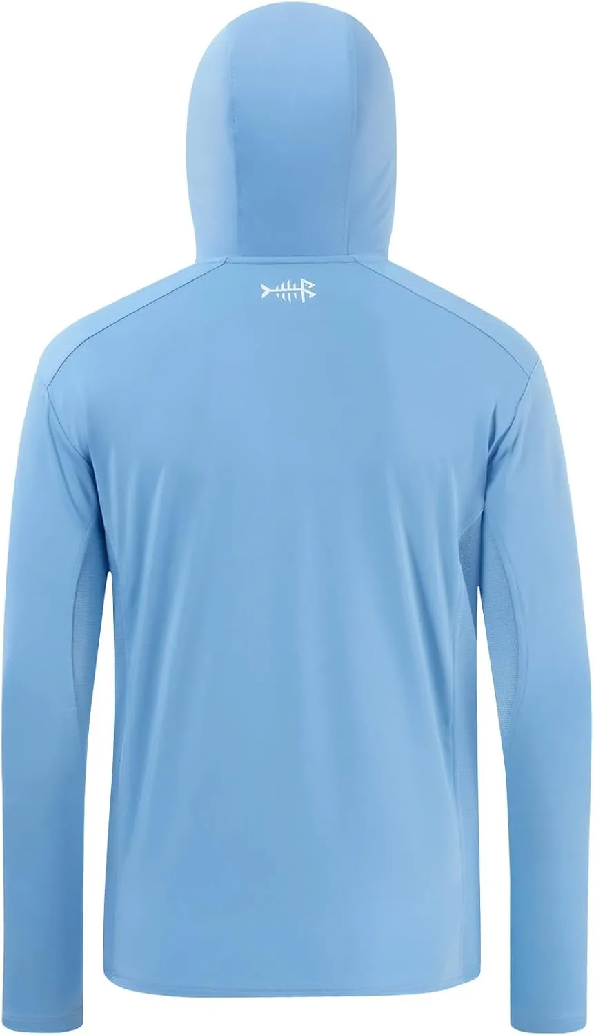 BASSDASH Mens UPF 50  Drawstring Fishing Hoodie Shirts UV Sun Protection Long Sleeve Outdoor Hiking Hooded T-Shirts FS33M