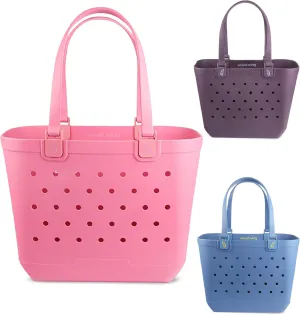 Beach Tote Bag XL size  Waterproof Tip Proof Rubber Tote for Travel, Pool, Groceries Sports & more