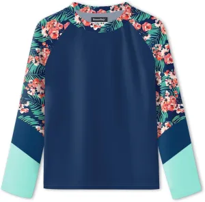 BesserBay Girl's UPF 50  Quick-Dry Tropical Long Sleeve Rash Guard Shirt 4-14 Years