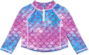 BesserBay Unisex Baby UPF 50  Half Zip Long Sleeve Rash Guard Shirt 0-36 Months