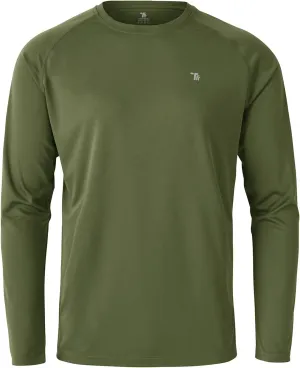 BGOWATU Men's Long Sleeve Sun Shirt Hiking Shirts UPF 50  Quick Dry Lightweight Athletic T-Shirts for Outdoor