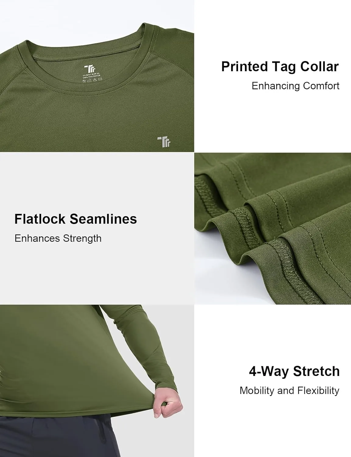 BGOWATU Men's Long Sleeve Sun Shirt Hiking Shirts UPF 50  Quick Dry Lightweight Athletic T-Shirts for Outdoor