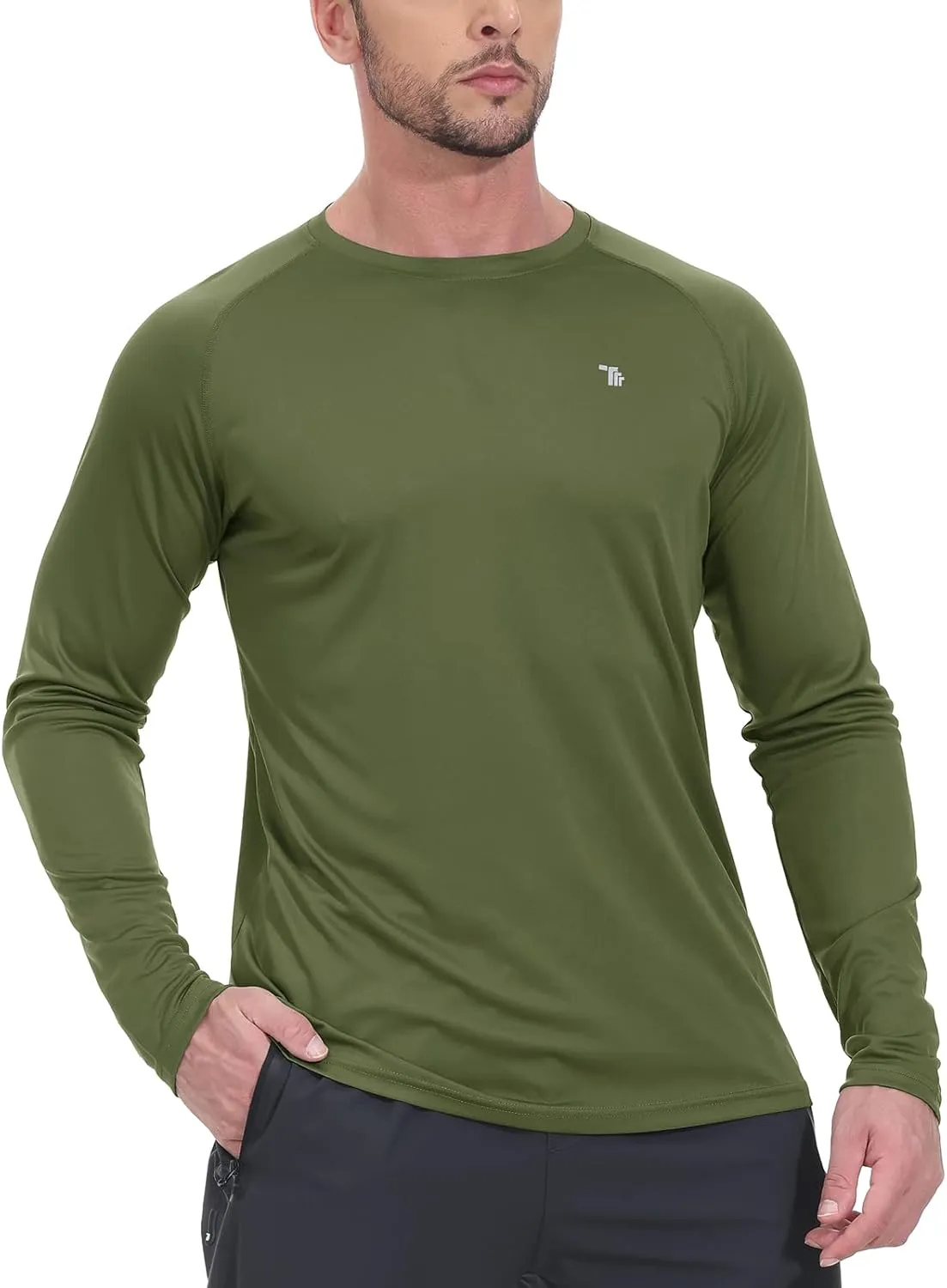 BGOWATU Men's Long Sleeve Sun Shirt Hiking Shirts UPF 50  Quick Dry Lightweight Athletic T-Shirts for Outdoor