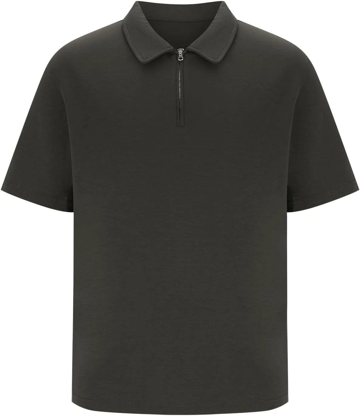 Big and Tall Polo Shirts for Men Cotton Short Sleeve Quarter Zipper Collar Shirts Casual Fashion Oversized Tops