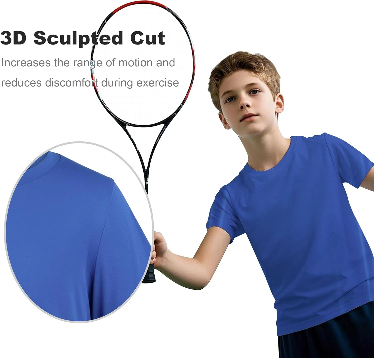 BIG ELEPHANT 4 Pack Boys Athletic Short T-Shirts, UPF 50  Sun Protection Rash Guard Shirts |Quick-Dry,Moisture-Wicking