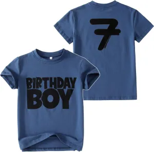 Birthday Boy Shirts 1-10 Years Old Birthday T-Shirt Kids Toddler Baby Boys Birthday Tees Party Outfits Tops