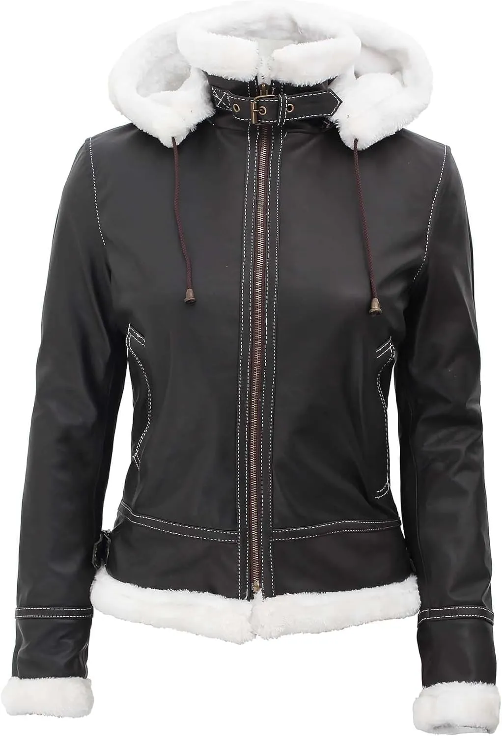 Blingsoul Womens Leather Jacket - Real Leather Winter Jackets for Women