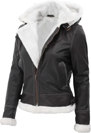 Blingsoul Womens Leather Jacket - Real Leather Winter Jackets for Women