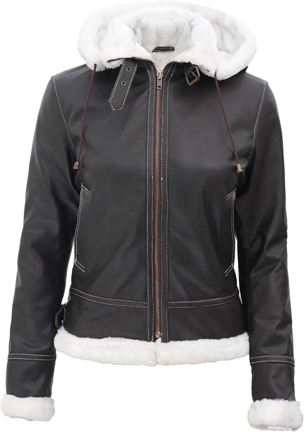 Blingsoul Womens Leather Jacket - Real Leather Winter Jackets for Women