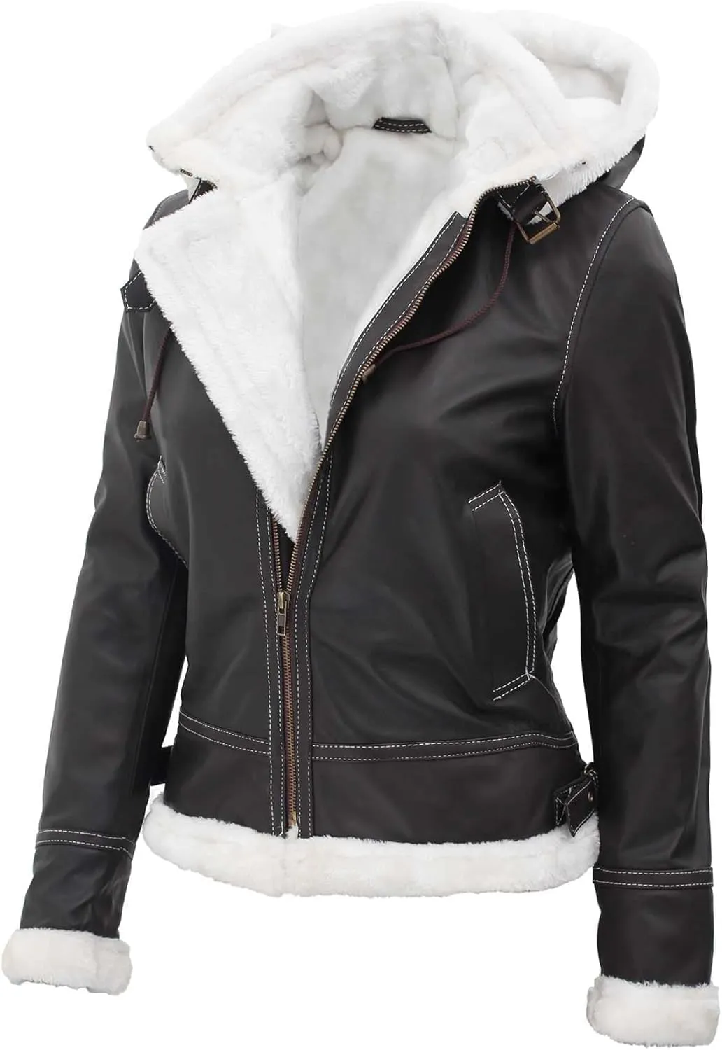 Blingsoul Womens Leather Jacket - Real Leather Winter Jackets for Women