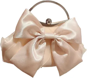 Bow-tie Satin Clutch for Women Trendy Evening Handbag Chic Purse Gorgeous Handbags for Parties Wedding