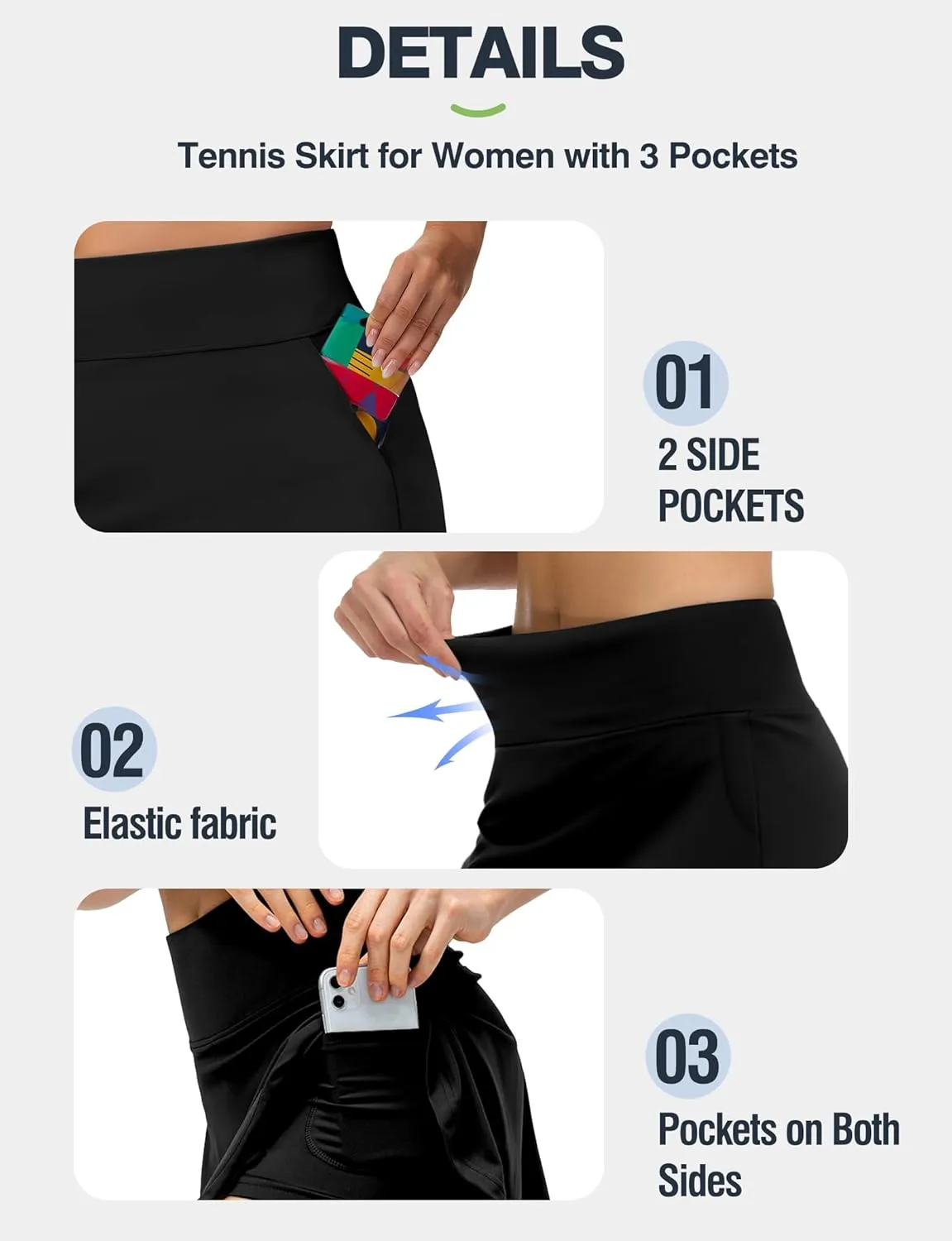 Buauty Women's Tennis Skirt Shorts High Waisted Golf Skorts with Pockets Workout Athletic Casual Outfit Clothes