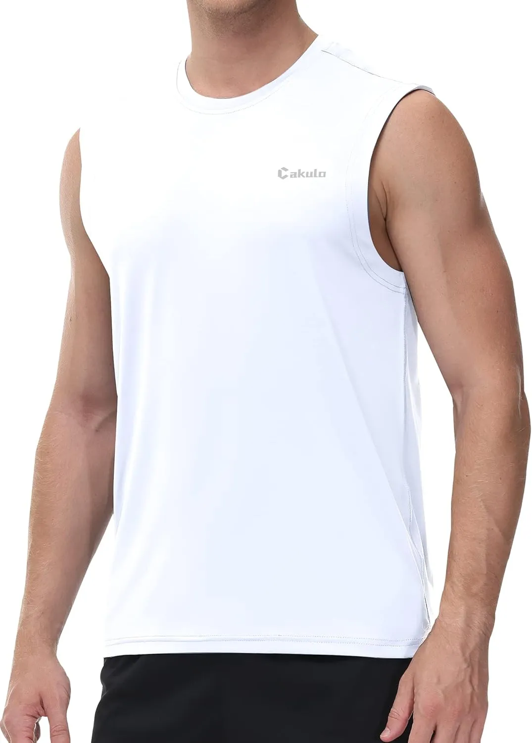Cakulo Men's Workout Swim Sleeveless Shirts Quick Dry Beach Pool Tech Running Athletic Exercise Muscle Tank Top Big and Tall