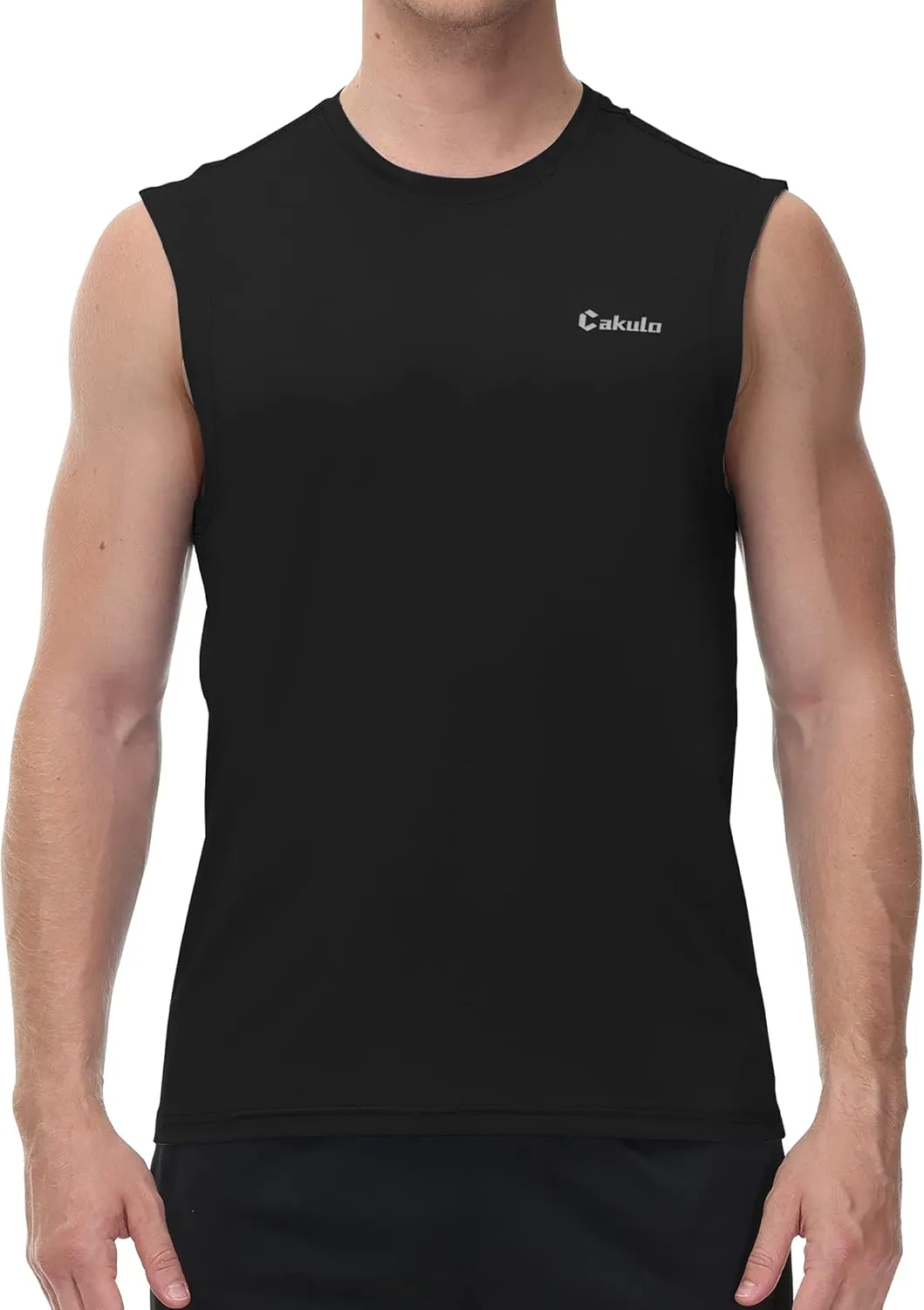 Cakulo Men's Workout Swim Sleeveless Shirts Quick Dry Beach Pool Tech Running Athletic Exercise Muscle Tank Top Big and Tall