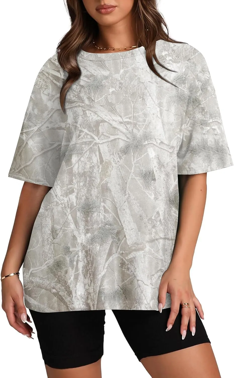 Camo Shirt Women Men Oversized Maple Leaf T Shirts Graphic Baggy Shirts Tops Crewneck Short Sleeve Tees Streetwear