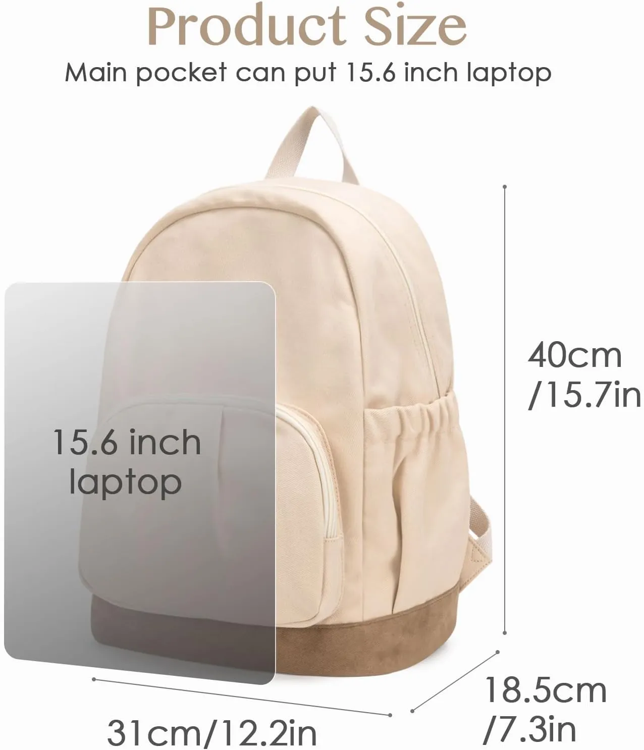 Canvas Backpack for Women Men Lightweight Bookbag for College Aesthetic Backpack for Travel Casual Daypack