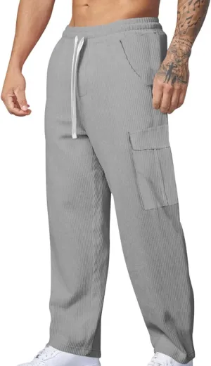 Cargo Pants for Men Joggers Casual Hiking Pants Workout Joggers Stretch Outdoor Twill Track Sweatpants Multi Pockets