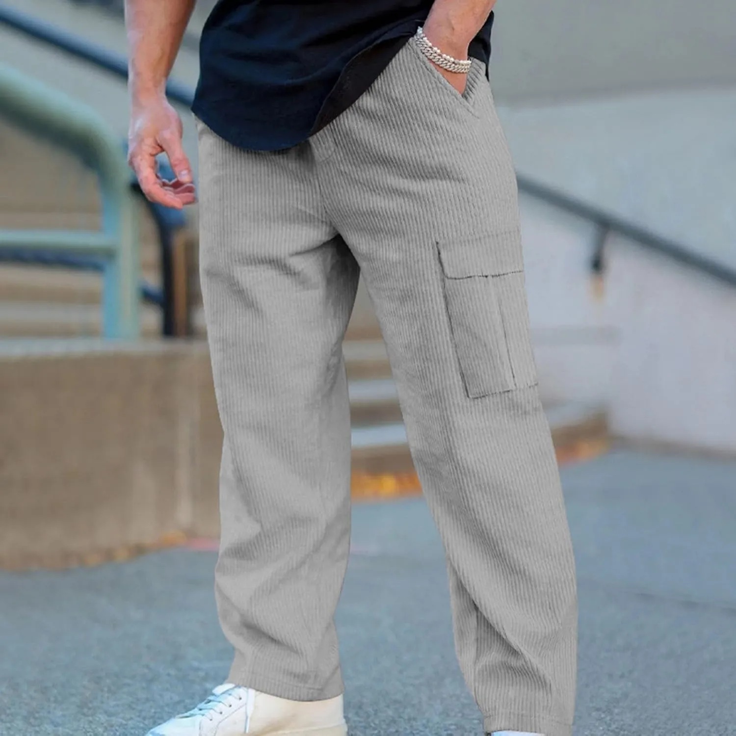 Cargo Pants for Men Joggers Casual Hiking Pants Workout Joggers Stretch Outdoor Twill Track Sweatpants Multi Pockets