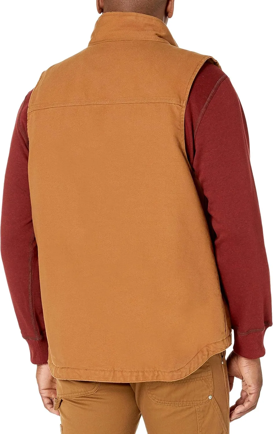 Carhartt Men's Loose Fit Washed Duck Sherpa-Lined Mock-Neck Vest