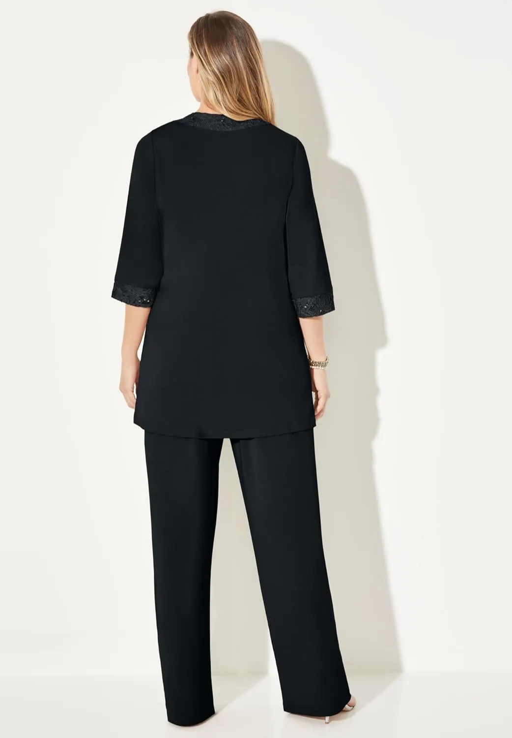 Catherines Women's Plus Size 3-Piece Lace Gala Pant Suit