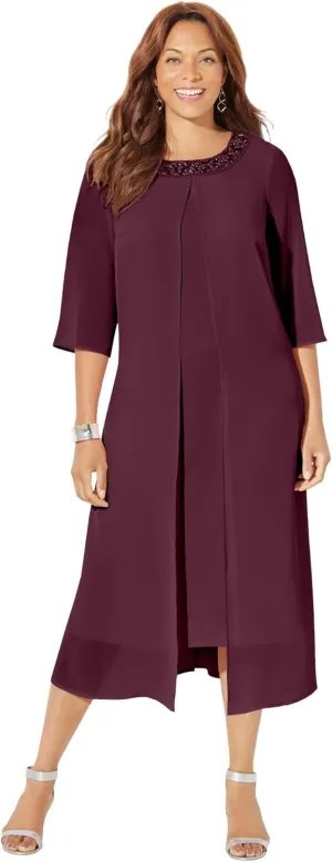 Catherines Women's Plus Size Petite Midnight Dazzle Mesh Flyaway Dress