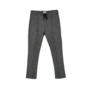 Charcoal Jacquard Stretch Knit Herringbone Jogger