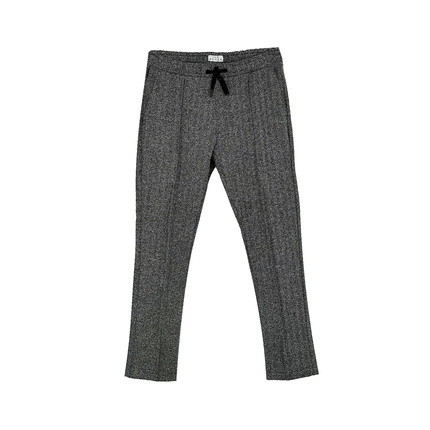 Charcoal Jacquard Stretch Knit Herringbone Jogger