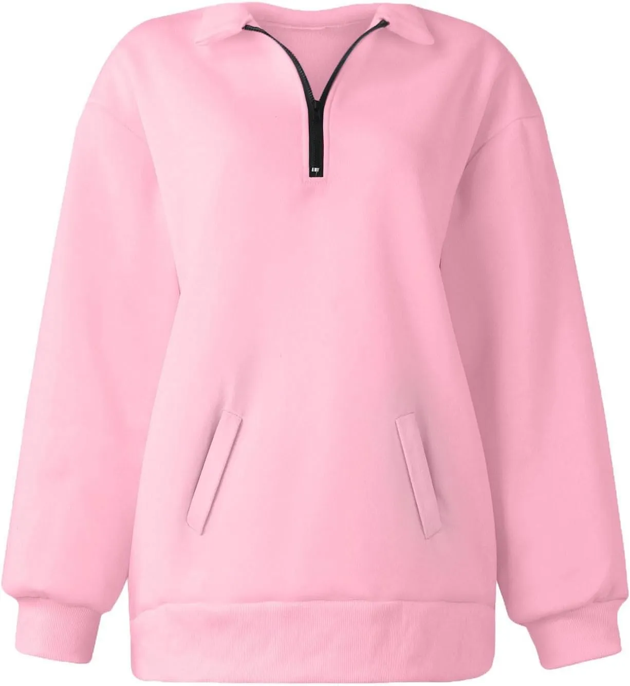 ChicCrate Sweatshirt for Women Casual Zipper Neck Tops Fashion Oversized Sweatshirt Long Sleeve Workout Pullover