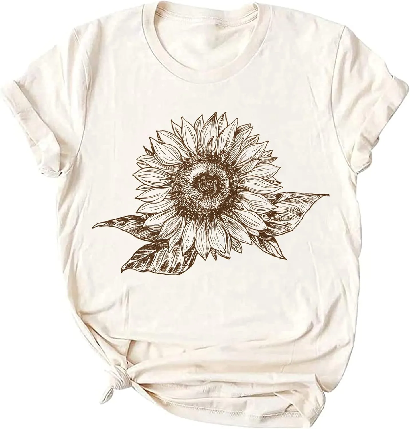 Chulianyouhuo Sunflower Graphic Shirt for Women Cute Flower Short Sleeve Ladies Tee Tops Teen Girls Casual T Shirt